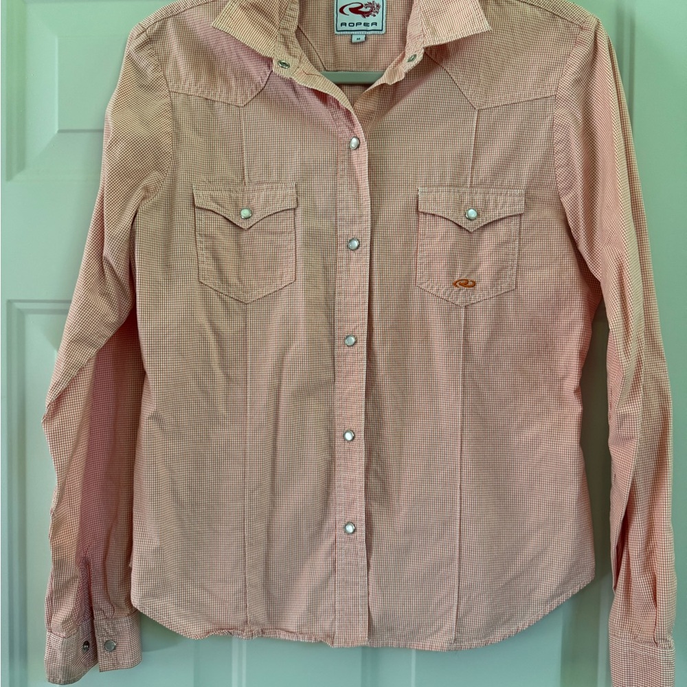 Roper Men’s Coral Button-Up Medium Shirt